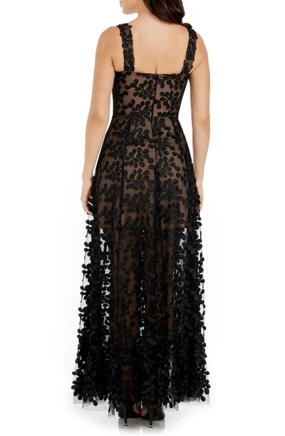 Shop Dress The Population Anabel Semisheer Sweetheart Neck Gown In Black