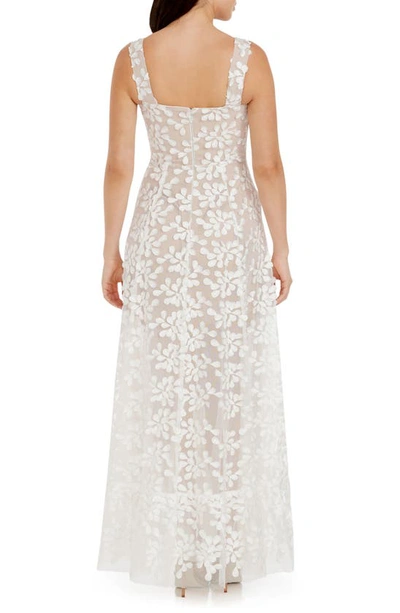 Shop Dress The Population Anabel Semisheer Sweetheart Neck Gown In Off White