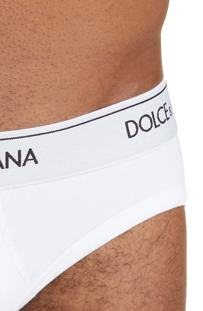 Shop Dolce & Gabbana 2-pack Logo Waist Midi Briefs In Opt.white