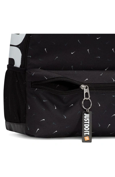 Shop Nike Kids' Mini Brasilia Backpack In Black/ Black/ White