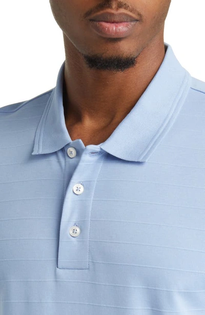 Shop Hugo Boss Piket Ribbed Polo In Open Blue