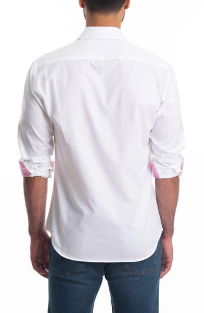 Shop Jared Lang Trim Fit Cotton Button-up Shirt In White