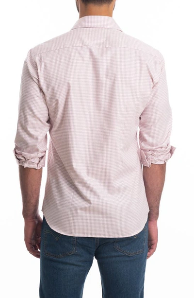 Shop Jared Lang Trim Fit Check Cotton Button-up Shirt In White N Light Pink