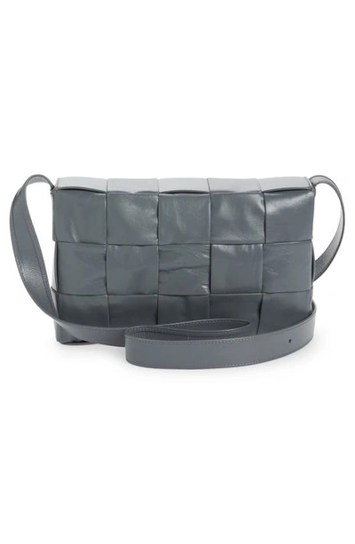 Shop Bottega Veneta Cassette Intrecciato Leather Crossbody Bag In Thunder Grey
