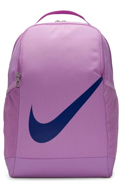 Shop Nike Kids' Brasilia Backpack In Rush Fuchsia/ Deep Royal Blue