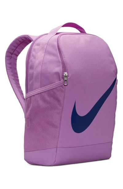 Shop Nike Kids' Brasilia Backpack In Rush Fuchsia/ Deep Royal Blue