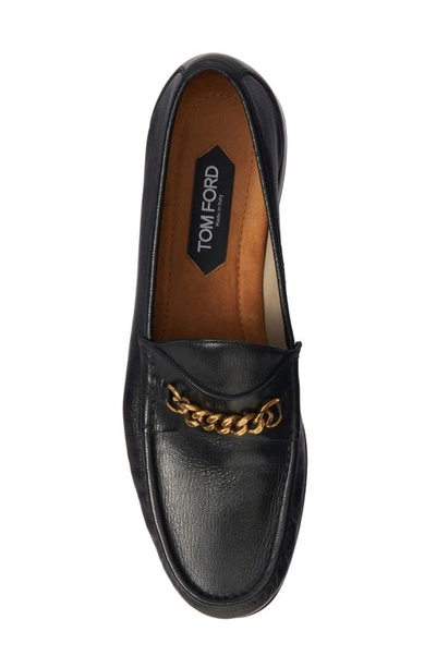 Shop Tom Ford York Chain Loafer In Black