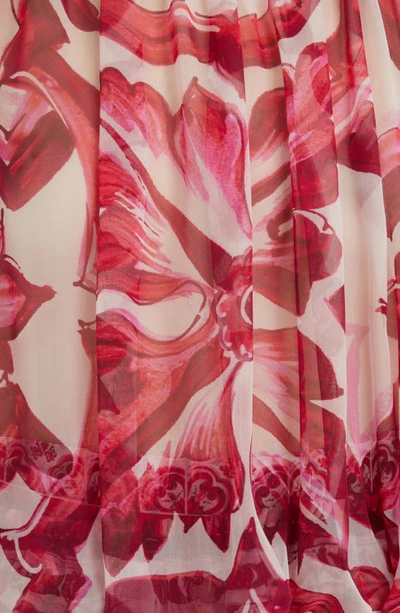Shop Dolce & Gabbana Tile Print Silk Chiffon Top In Red Multi