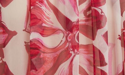 Shop Dolce & Gabbana Tile Print Silk Chiffon Top In Red Multi