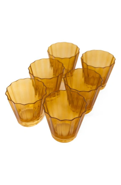Shop Estelle Colored Glass Sunday Set Of 6 Lowball Glasses In Butterscotch