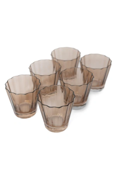Shop Estelle Colored Glass Sunday Set Of 6 Lowball Glasses In Amber Smoke