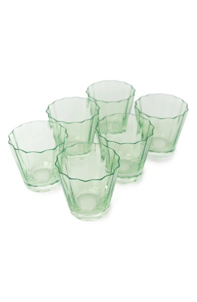 Shop Estelle Colored Glass Sunday Set Of 6 Lowball Glasses In Mint Green