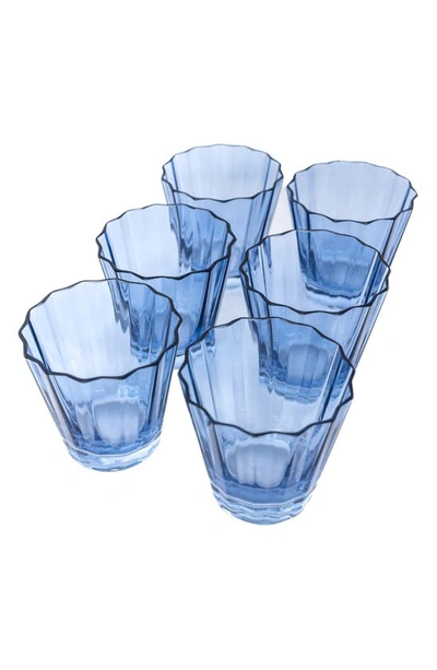 Shop Estelle Colored Glass Sunday Set Of 6 Lowball Glasses In Cobalt