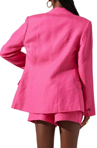 Astr Ayra Linen Blend Blazer In Pink