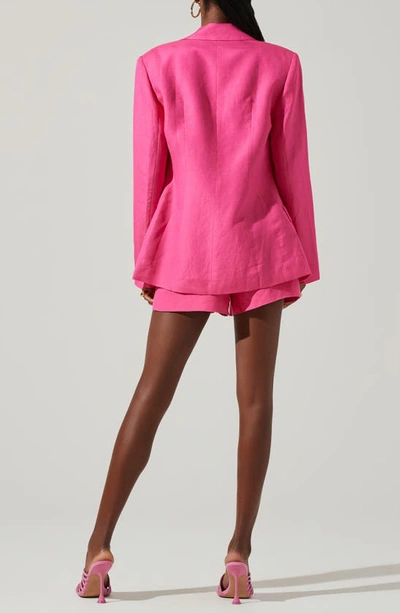 Astr Ayra Linen Blend Blazer In Pink