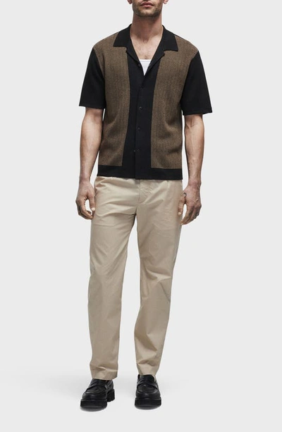 Shop Rag & Bone Avery Herringbone Knit Snap Front Shirt In Black Multi