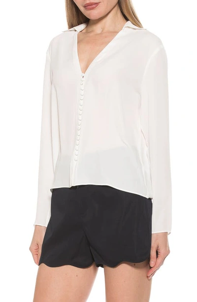 Shop Alexia Admor Lori Long Sleeve Blouse In Ivory