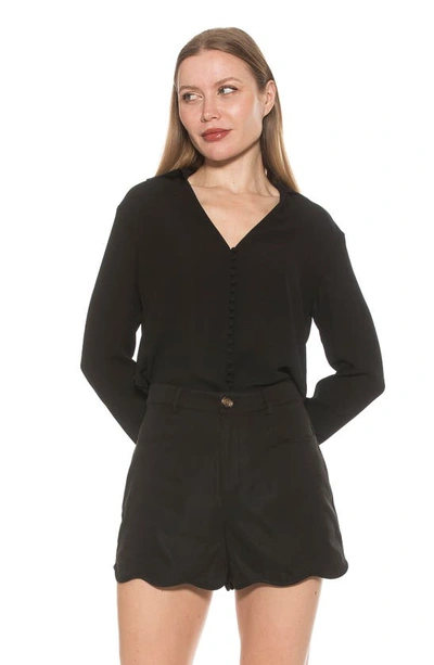 Shop Alexia Admor Lori Long Sleeve Blouse In Black