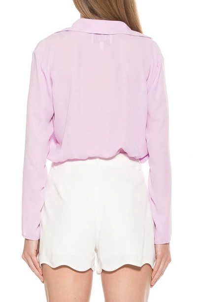 Shop Alexia Admor Lori Long Sleeve Blouse In Lilac