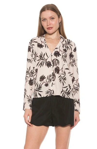 Shop Alexia Admor Lori Long Sleeve Blouse In Oat Floral