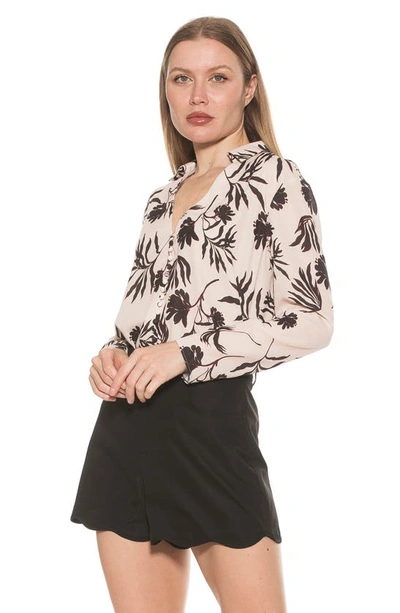 Shop Alexia Admor Lori Long Sleeve Blouse In Oat Floral