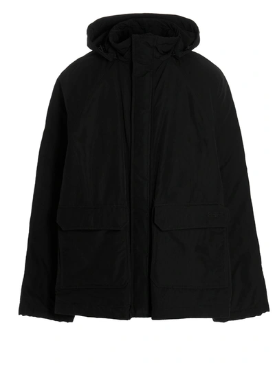 Shop Balenciaga Bb Icon Kick Parka Coat In Black