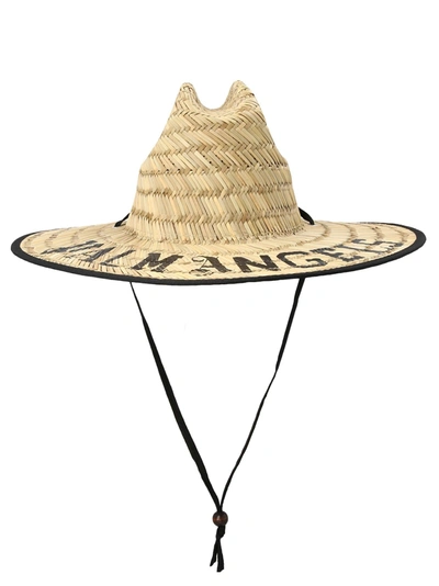 Shop Palm Angels Raffia Hat In Beige