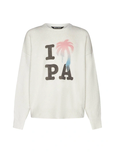 Shop Palm Angels Sweater In Off White Multicolor