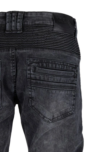 Shop X-ray Rawx Distressed Moto Skinny Fit Jeans In Black Wash