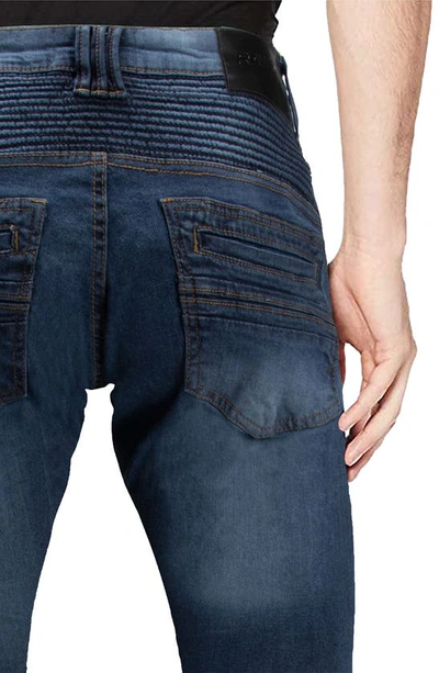 Shop X-ray Xray Rawx Distressed Moto Skinny Fit Jeans In Indigo
