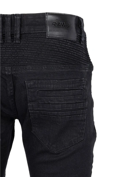 Shop X-ray Xray Rawx Distressed Moto Skinny Fit Jeans In Jet Black