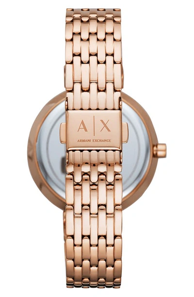 Shop Ax Armani Exchange T-bar Three-hand Bracelet Watch, 36mm In Rose Gold