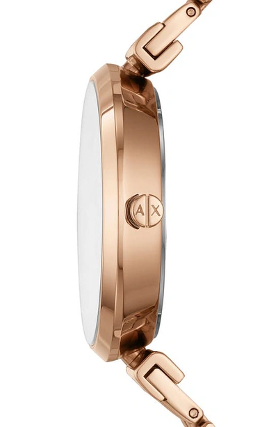 Shop Ax Armani Exchange T-bar Three-hand Bracelet Watch, 36mm In Rose Gold