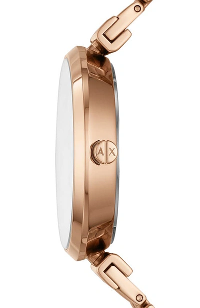Armani Exchange Ax  T-bar Three-hand Bracelet Watch, 36mm In Rose Gold