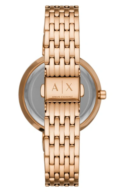 Shop Ax Armani Exchange T-bar Three-hand Bracelet Watch, 36mm In Rose Gold