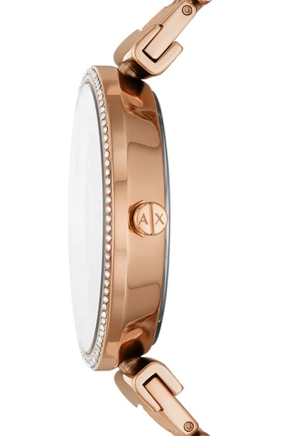 Shop Ax Armani Exchange T-bar Three-hand Bracelet Watch, 36mm In Rose Gold