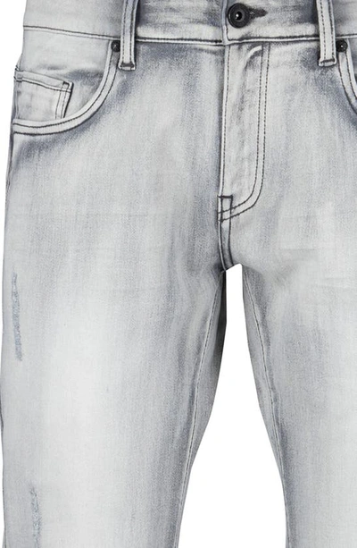 X-ray Men's Stretch Distressed Skinny Jeans In Light Grey