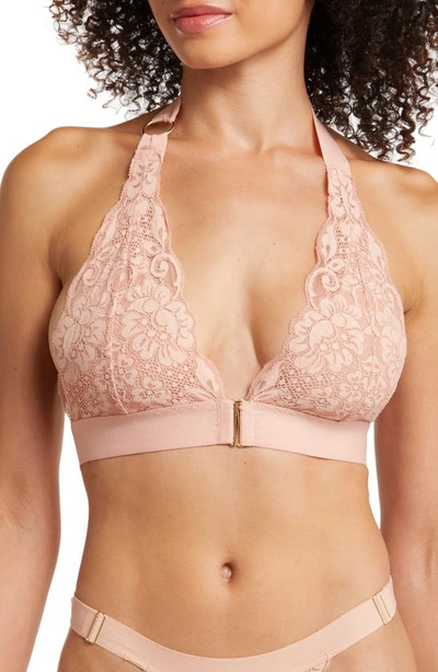 Shop We Are Hah Groupie Lace Bralette In Copper Rose