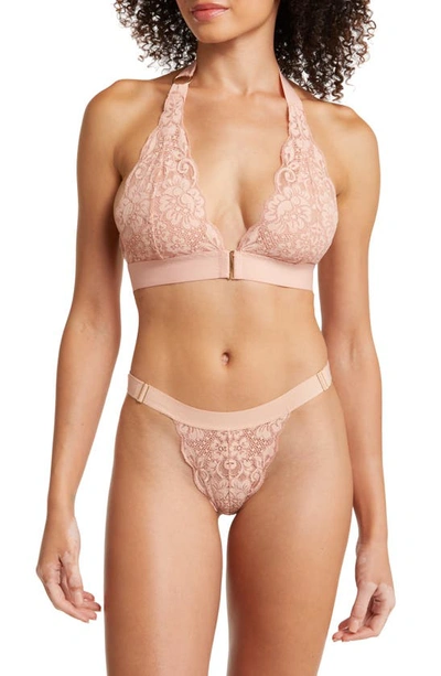 Shop We Are Hah Groupie Lace Bralette In Copper Rose