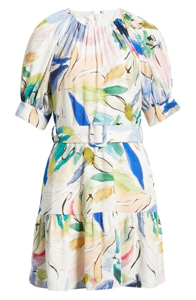 Shop Ted Baker Ritahh Floral Belted Dress In White