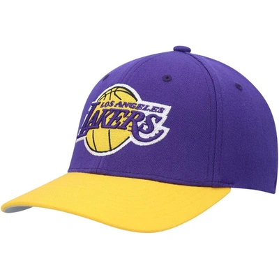 Shop Mitchell & Ness Purple/gold Los Angeles Lakers Mvp Team Two-tone 2.0 Stretch-snapback Hat