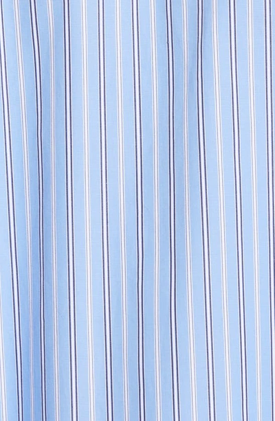 Shop Junya Watanabe Stripe Cotton Tunic Shirt In 1 Sax / Wht / Blk