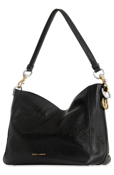 Shop Rebecca Minkoff Mab Leather Crossbody Bag In Black