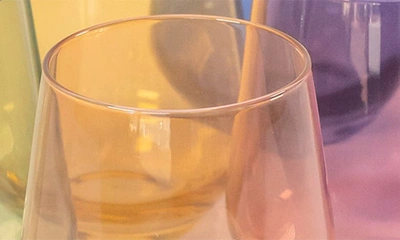 Estelle Colored Glass Set Of 6 Stemless Wine Glasses In Pastel Mixed