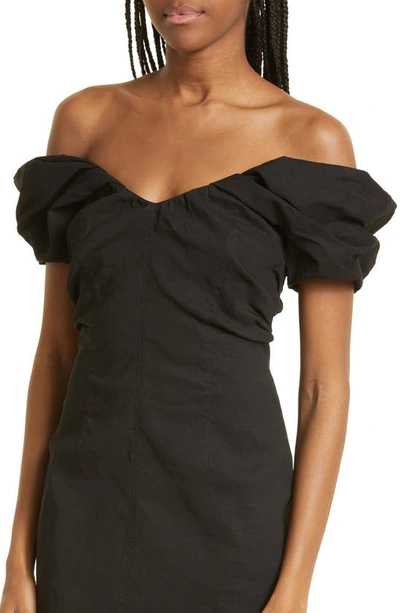 A.l.c Nora Draped Off-the-shoulder Midi Dress In Black