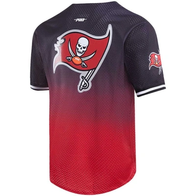 Shop Pro Standard Black/red Tampa Bay Buccaneers Ombre Mesh Button-up Shirt