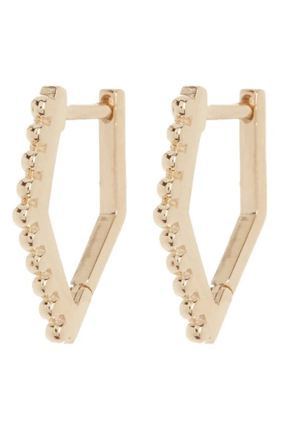 Shop Anzie Mini Geometric Huggie Hoop Earrings In 14k Gold