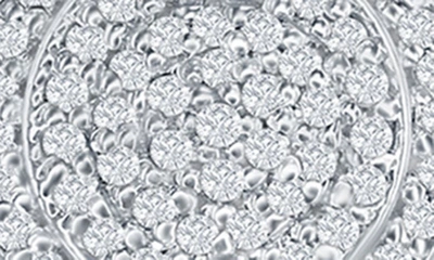 Shop Simona Sterling Silver Pavé Diamond Round Halo Pendant Necklace