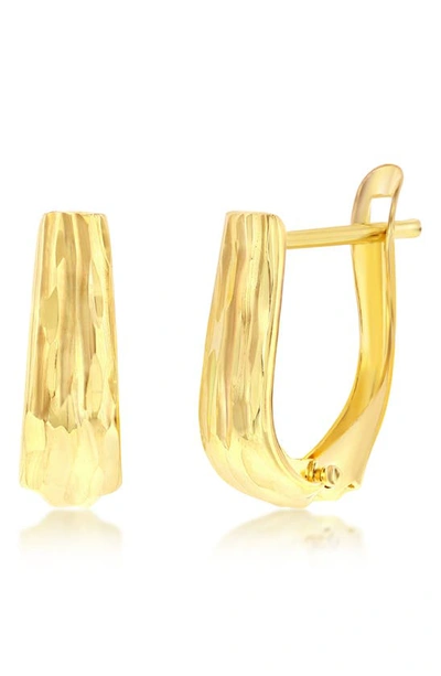 Shop Simona 14k Yellow Gold Textured Huggie Hoop Earrings