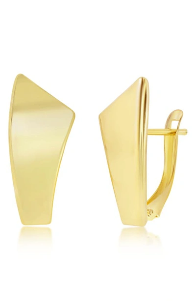 Shop Simona 14k Yellow Gold Geometric Half Huggie Hoop Earrings